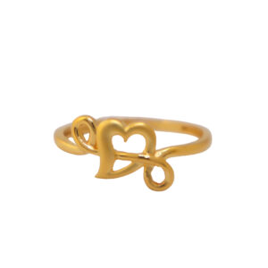 22k Gold Plain Love n Heart Ring