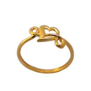 22k Gold Plain Love n Heart Ring