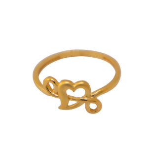 22k Gold Plain Love n Heart Ring