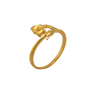 22k Gold Plain Floral Ring