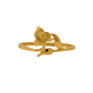 22k Gold Plain Floral Ring