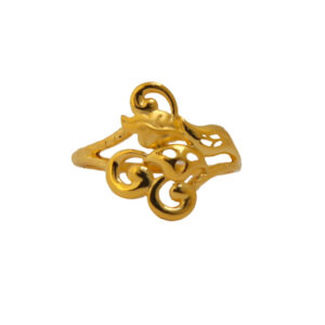 22k Gold Plain Leaf Ring