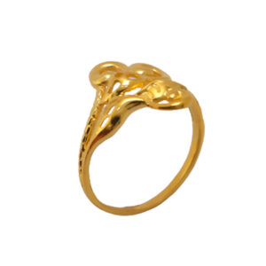 22k Gold Plain Leaf Ring
