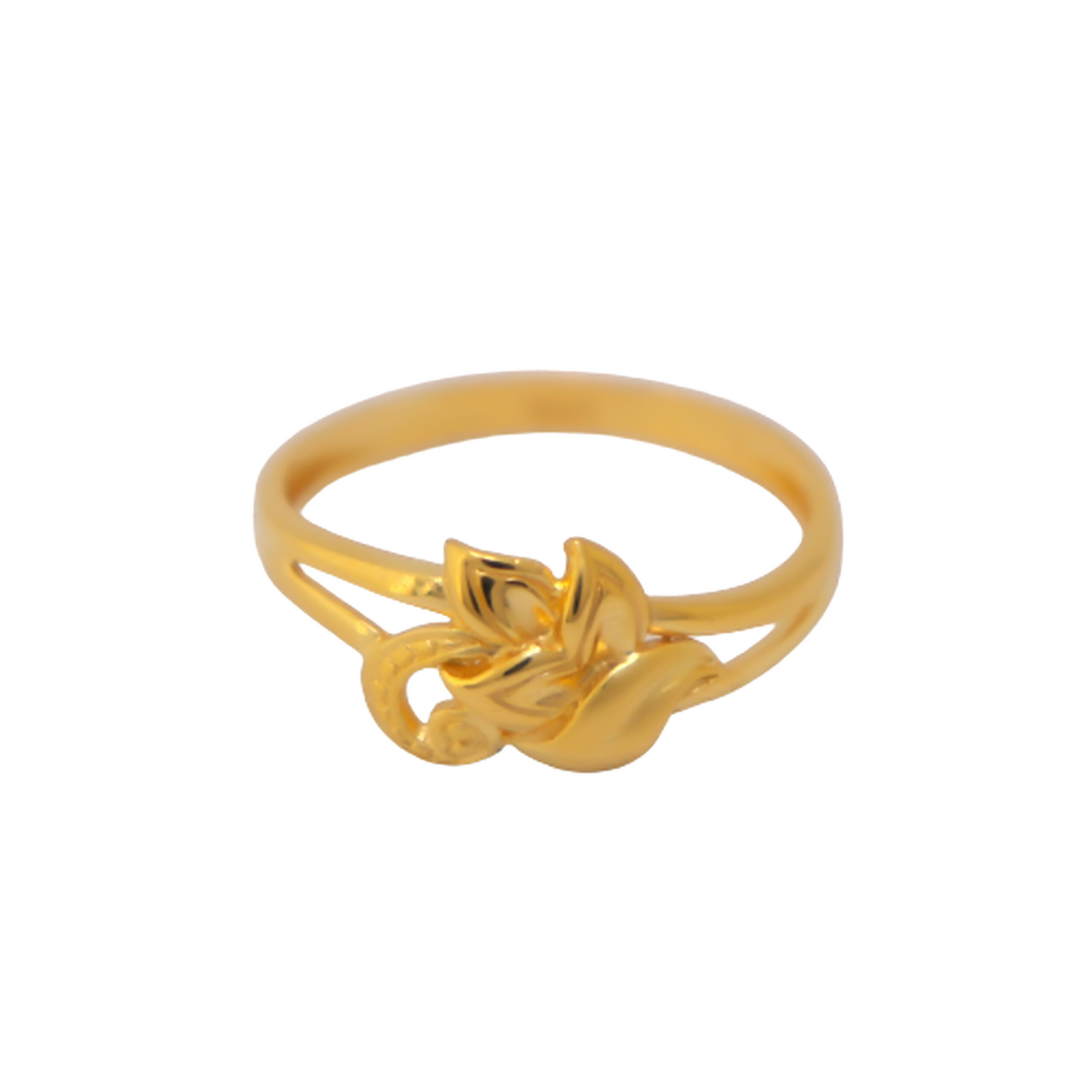 22k Gold Plain Petals Ring - Image 4