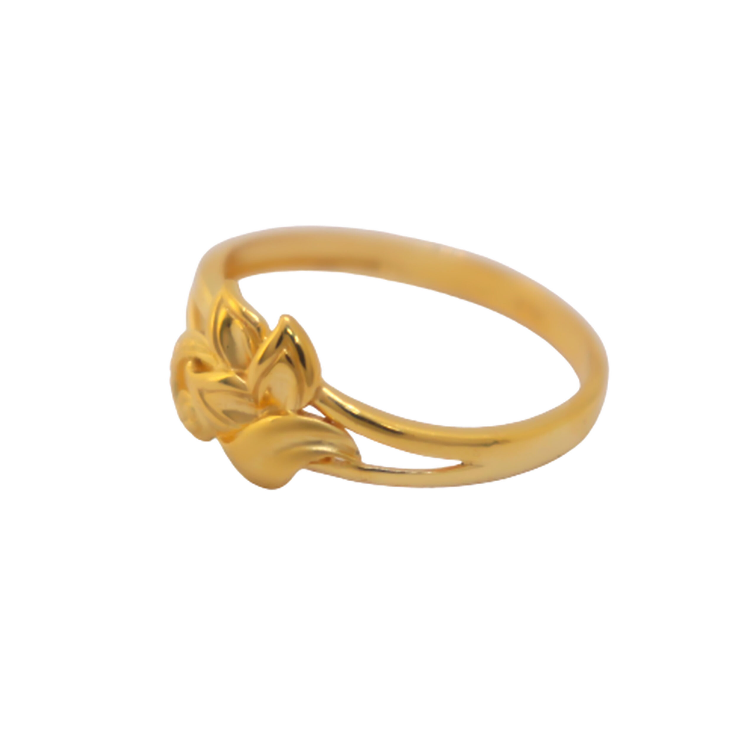22k Gold Plain Petals Ring - Image 3