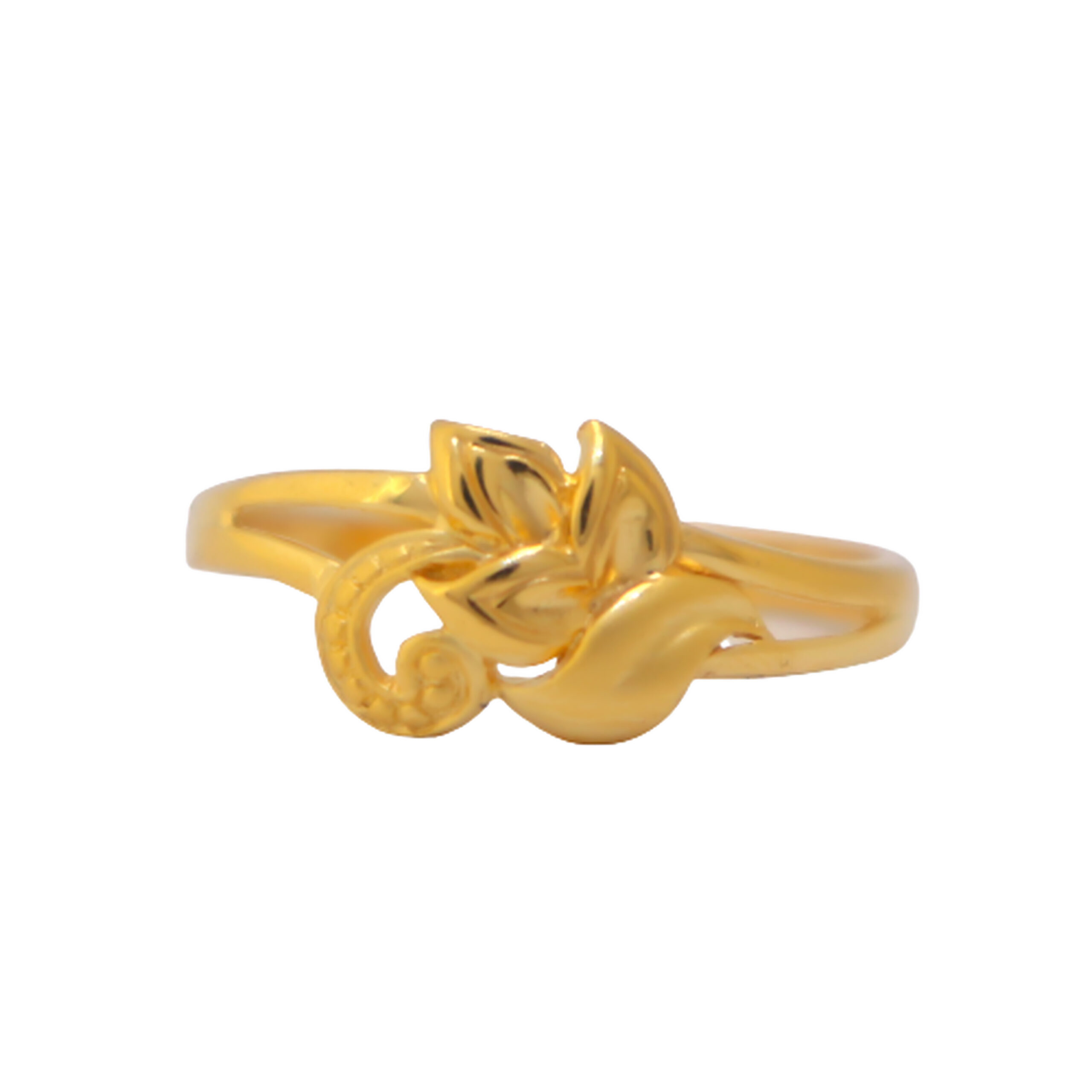 22k Gold Plain Petals Ring - Image 2