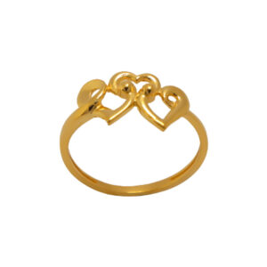 22k Gold Plain Hearts Ring