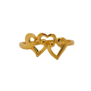 22k Gold Plain Hearts Ring