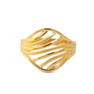 22k Gold Plain Lines Ring