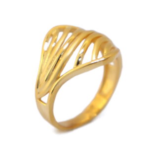 22k Gold Plain Lines Ring