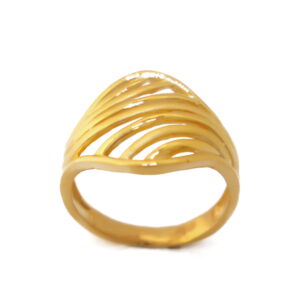 22k Gold Plain Lines Ring