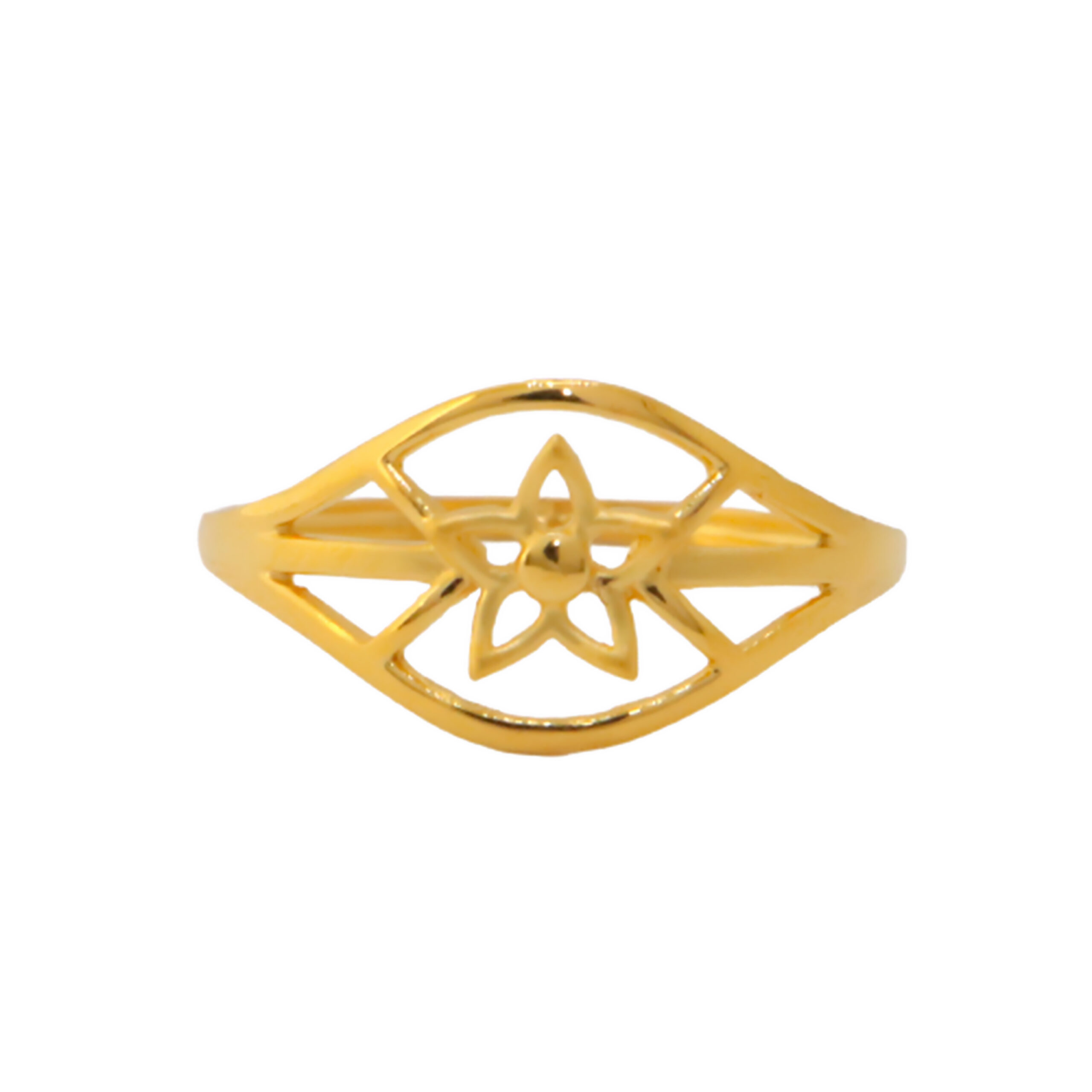 22k Gold Plain Star Ring - Image 3