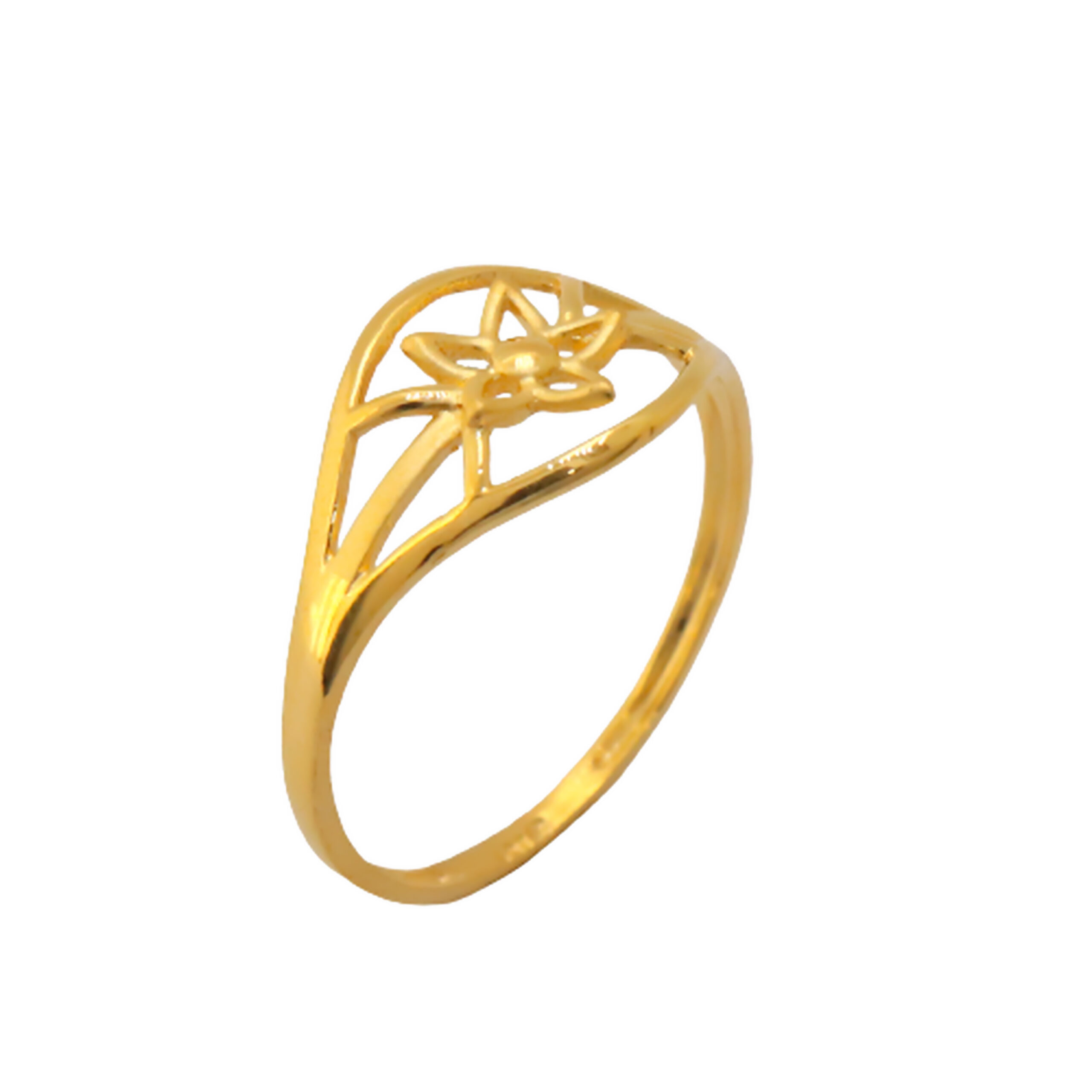 22k Gold Plain Star Ring - Image 2