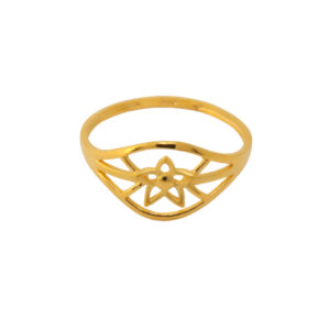 22k Gold Plain Star Ring