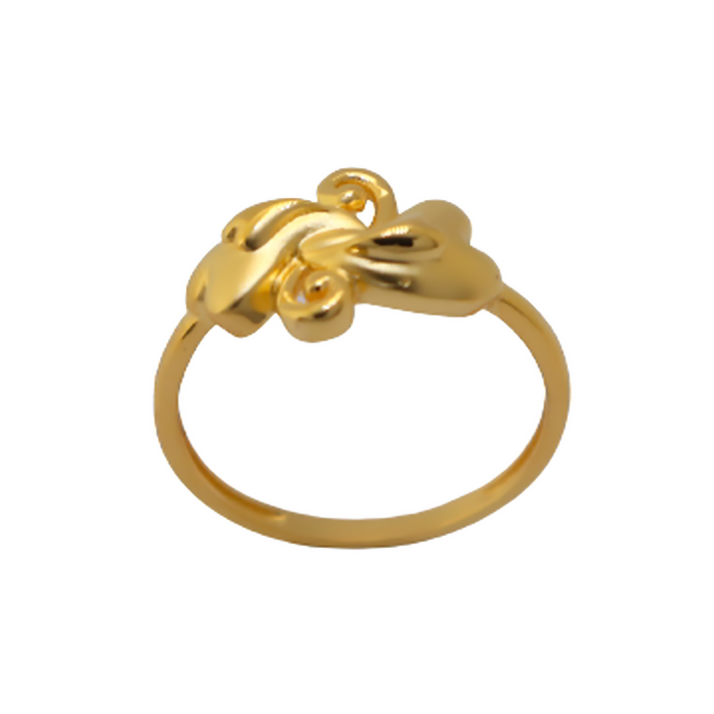 22k Gold Plain Two Hearts Ring - Image 3