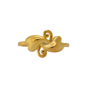 22k Gold Plain Two Hearts Ring