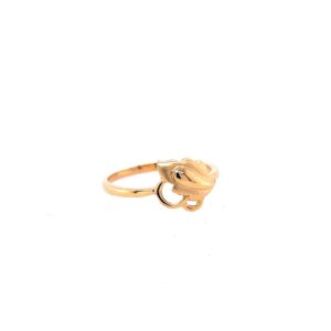 22k gold plain leaf ring