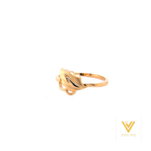 22k gold plain leaf ring