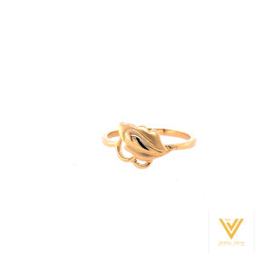 22k gold plain leaf ring