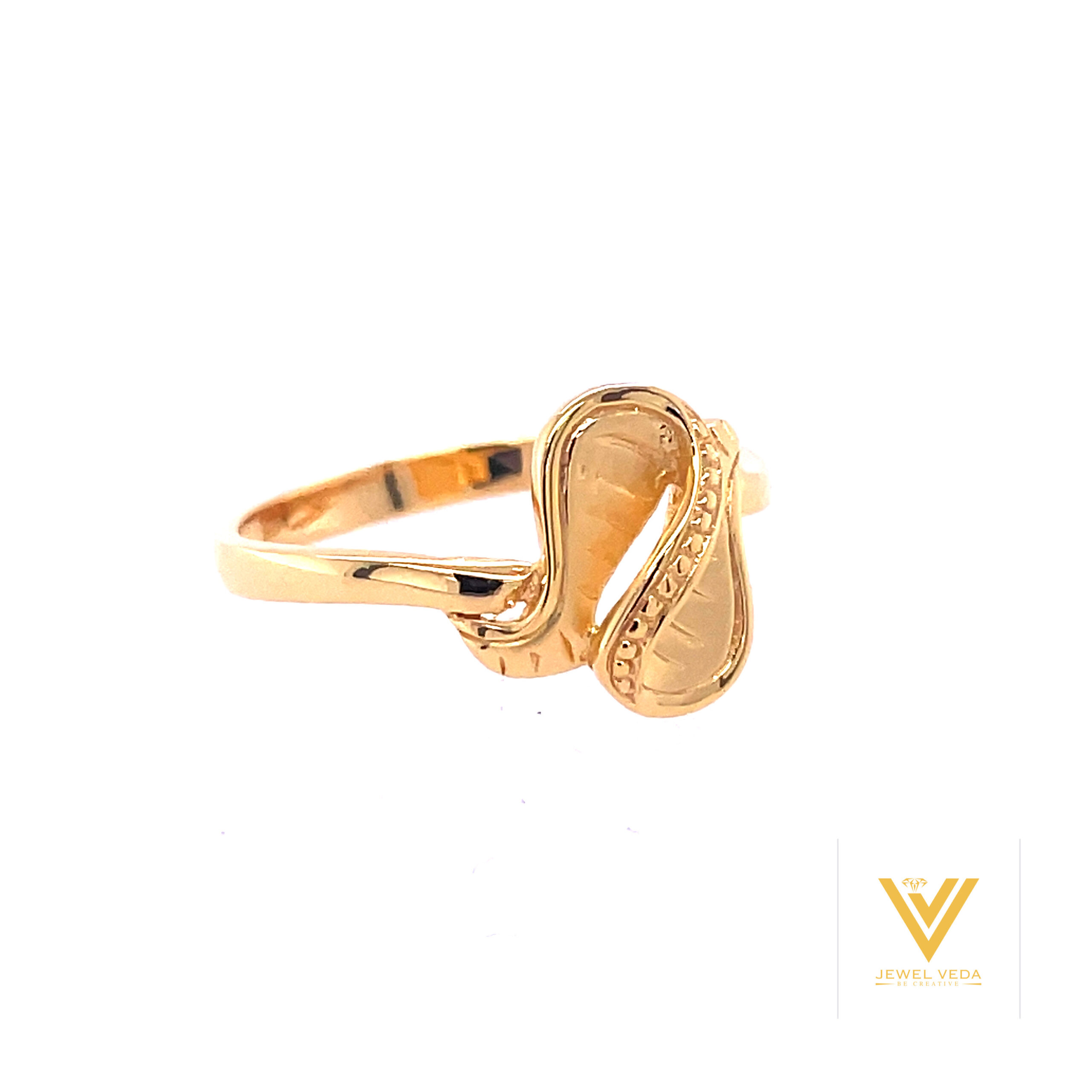 22k gold plain blossom ring