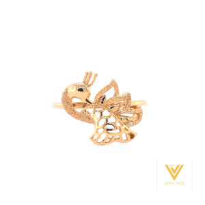 22k Gold Plain Peacock Ring
