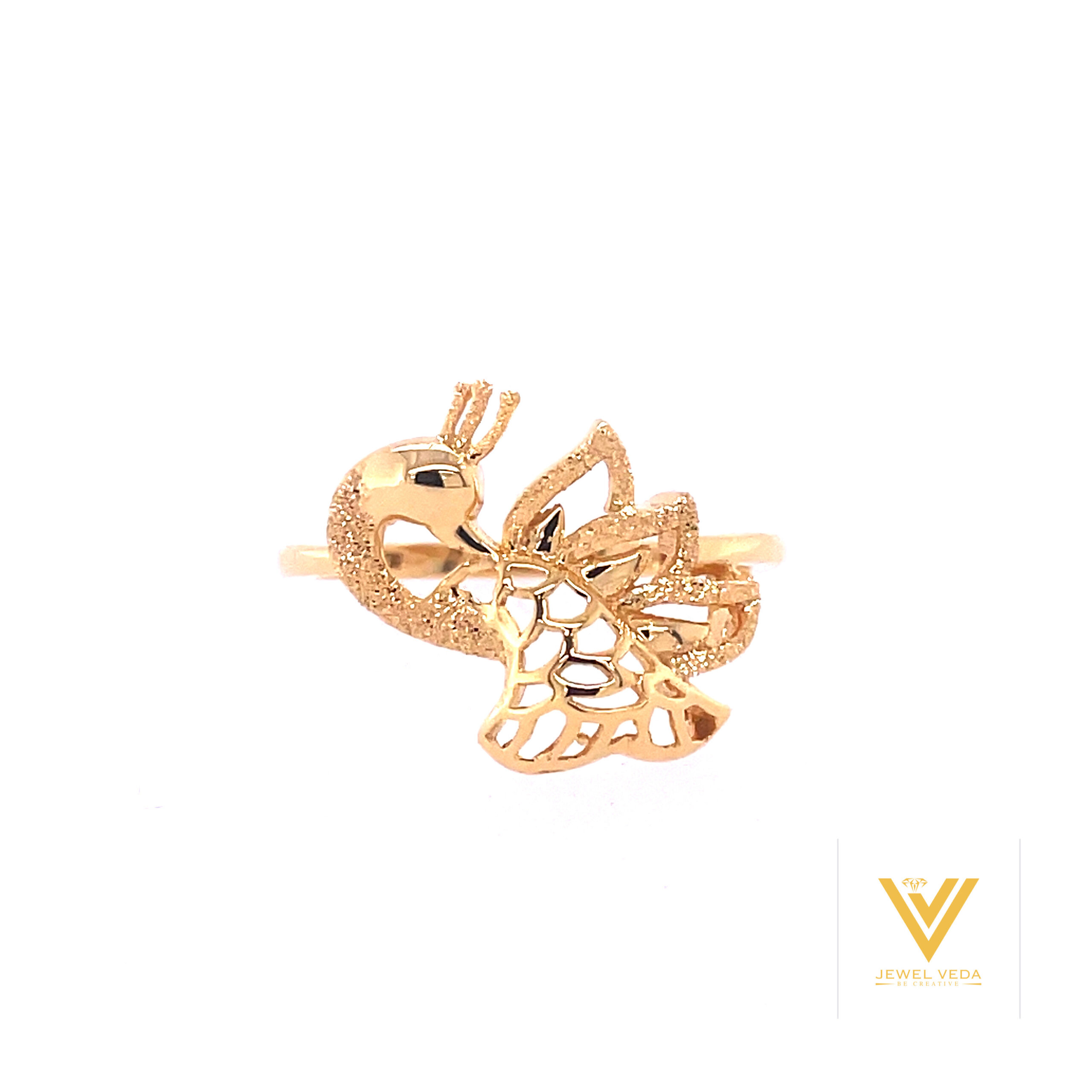 22k Gold Plain Peacock Ring - Image 3