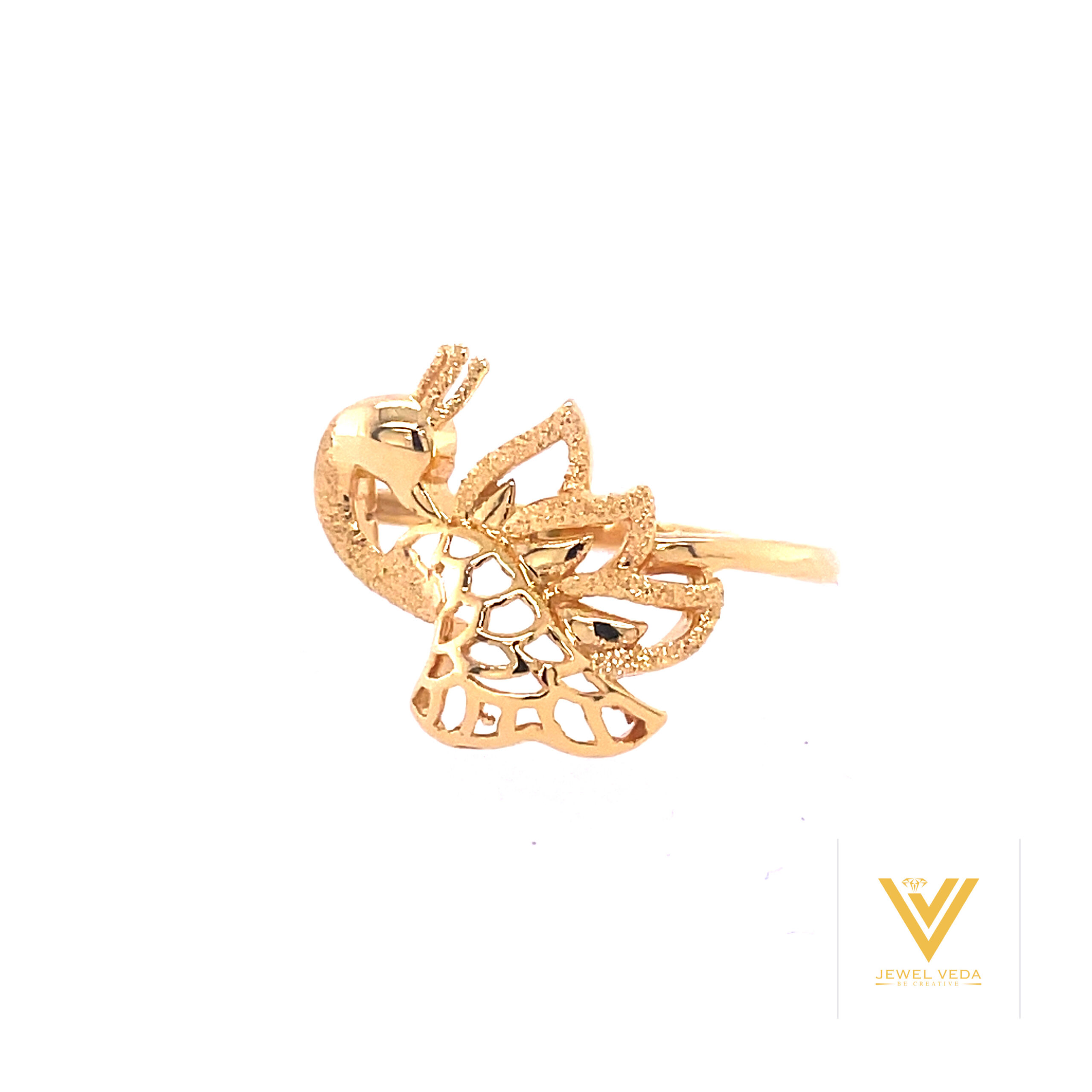 22k Gold Plain Peacock Ring - Image 2