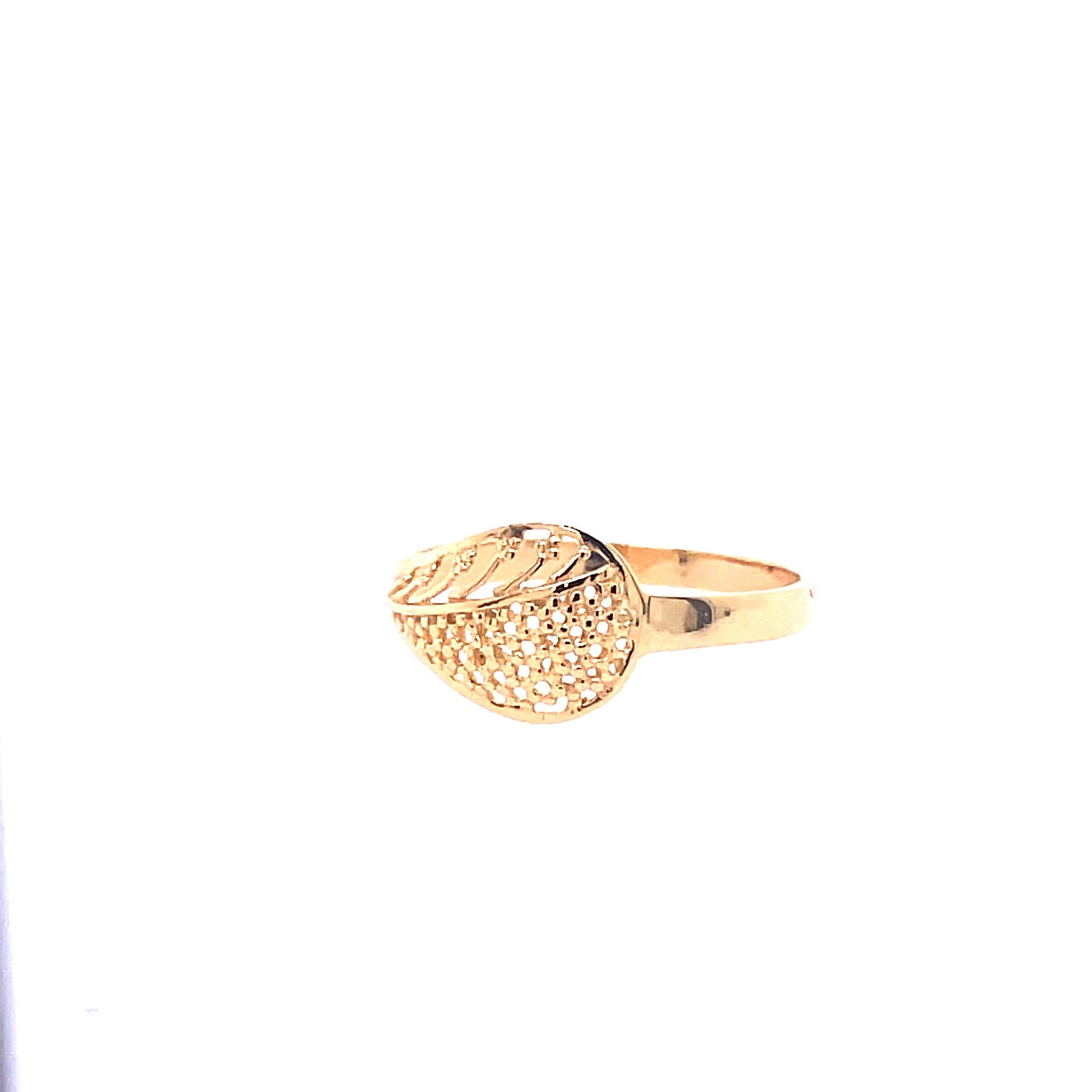 22k Gold Plain Jaali Ring