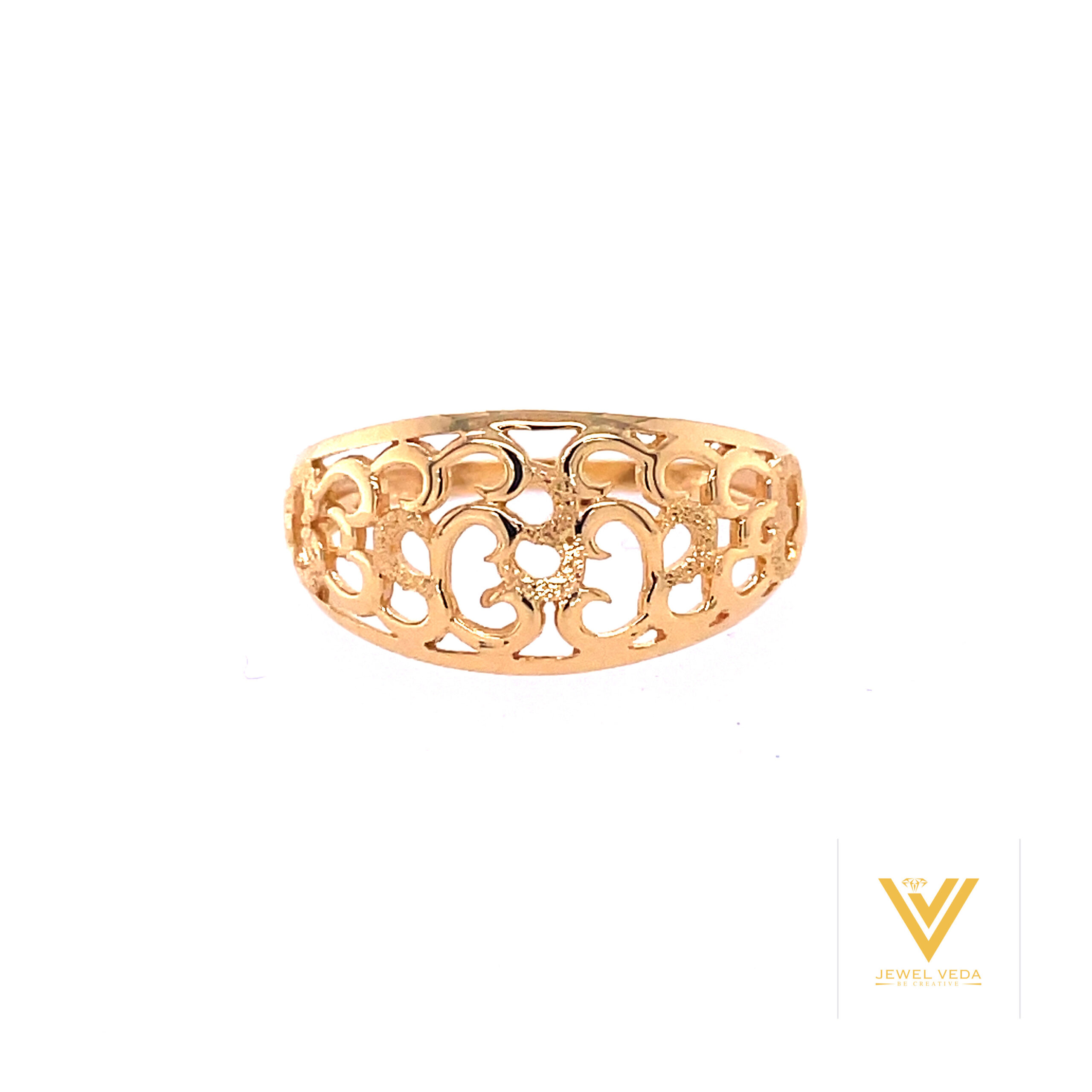 22k Gold Plain Net Ring - Image 3