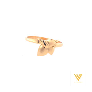 22k gold plain floral ring