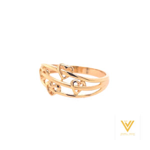 22k gold plain heart of gold ring
