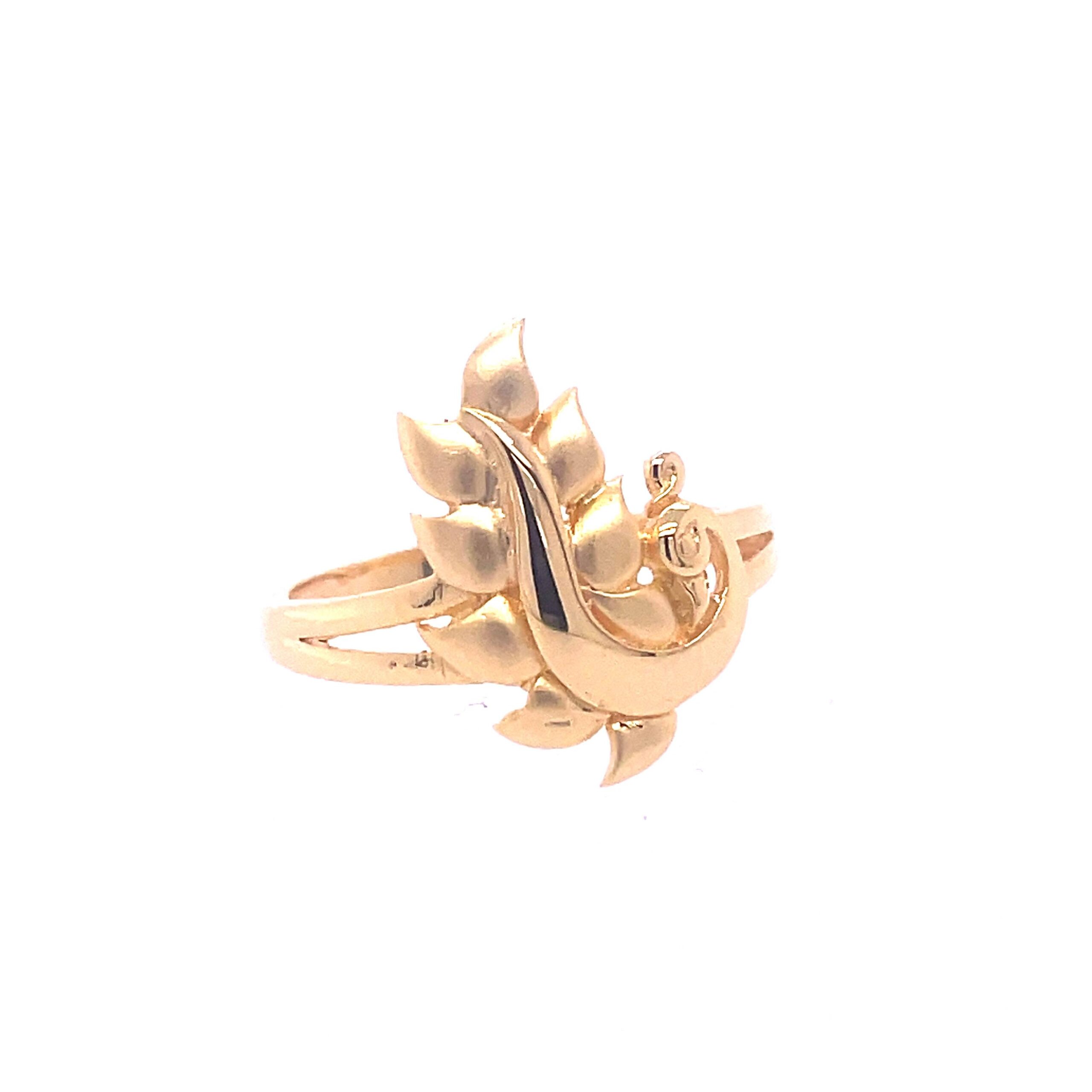 22k Gold Plain Peacock Ring