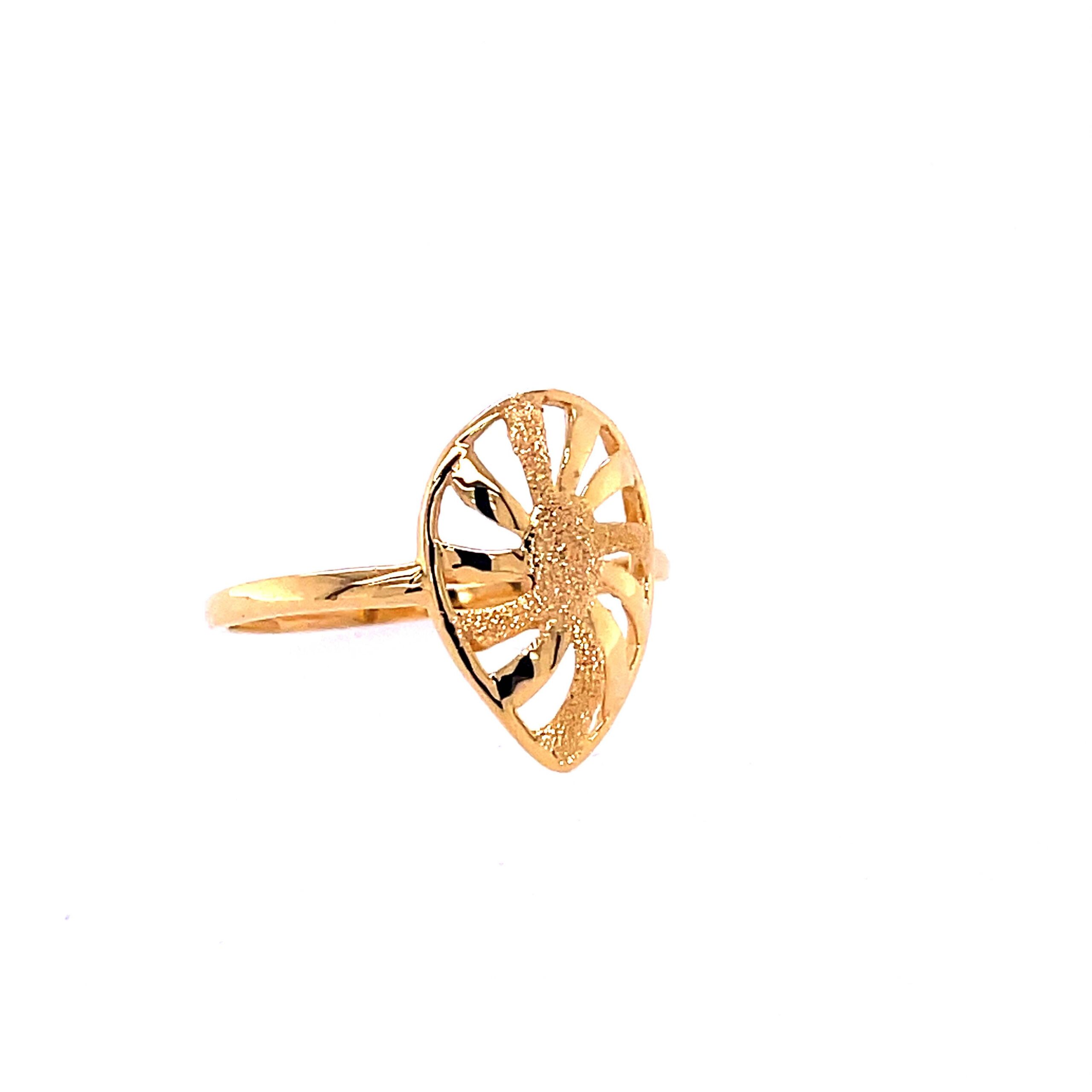22k Gold Plain Oval Ring