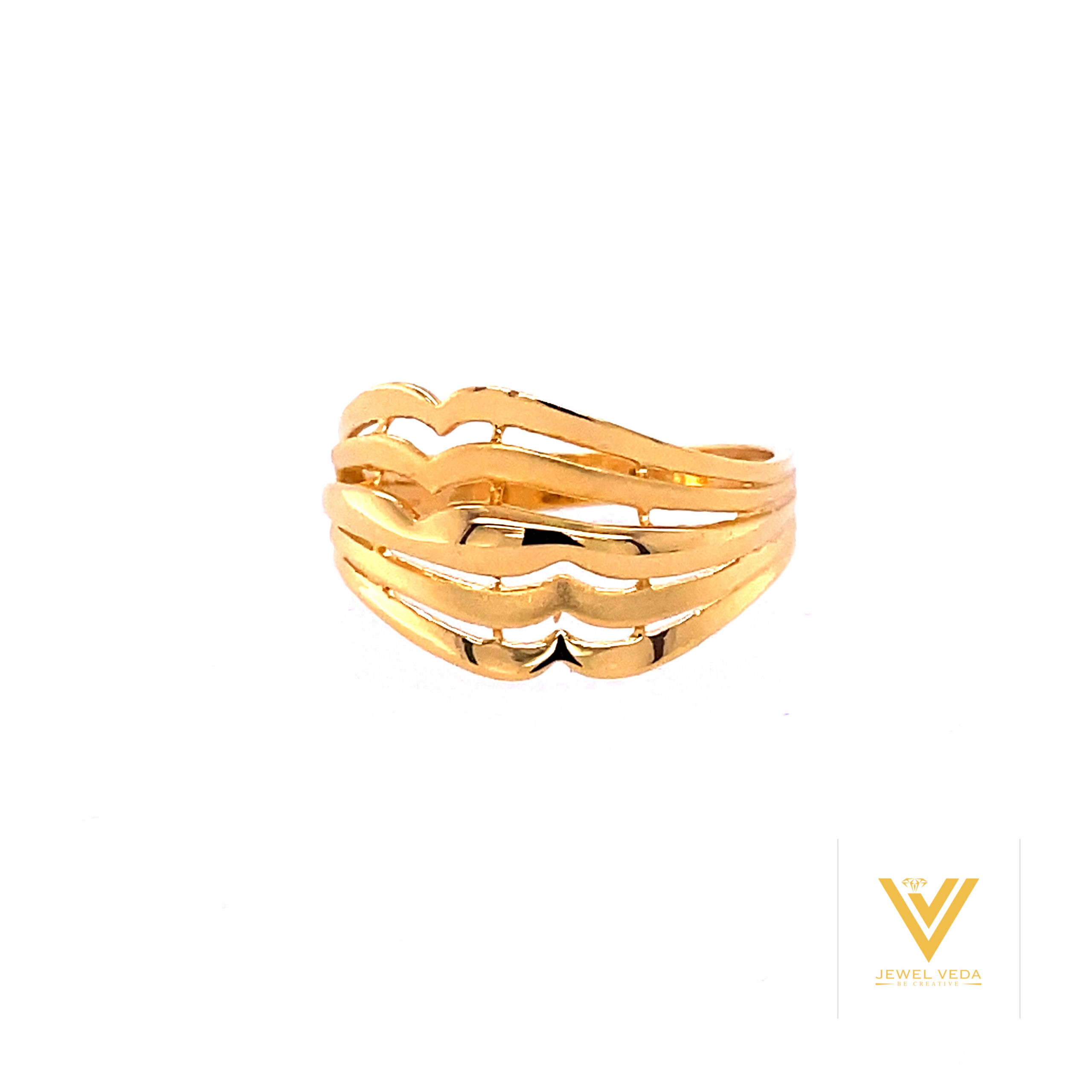 22k Gold Plain Ladder Ring - Image 3