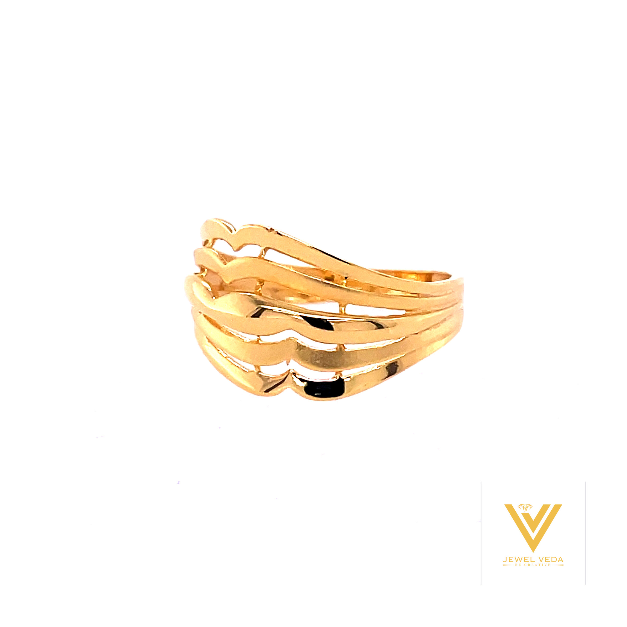 22k Gold Plain Ladder Ring - Image 2
