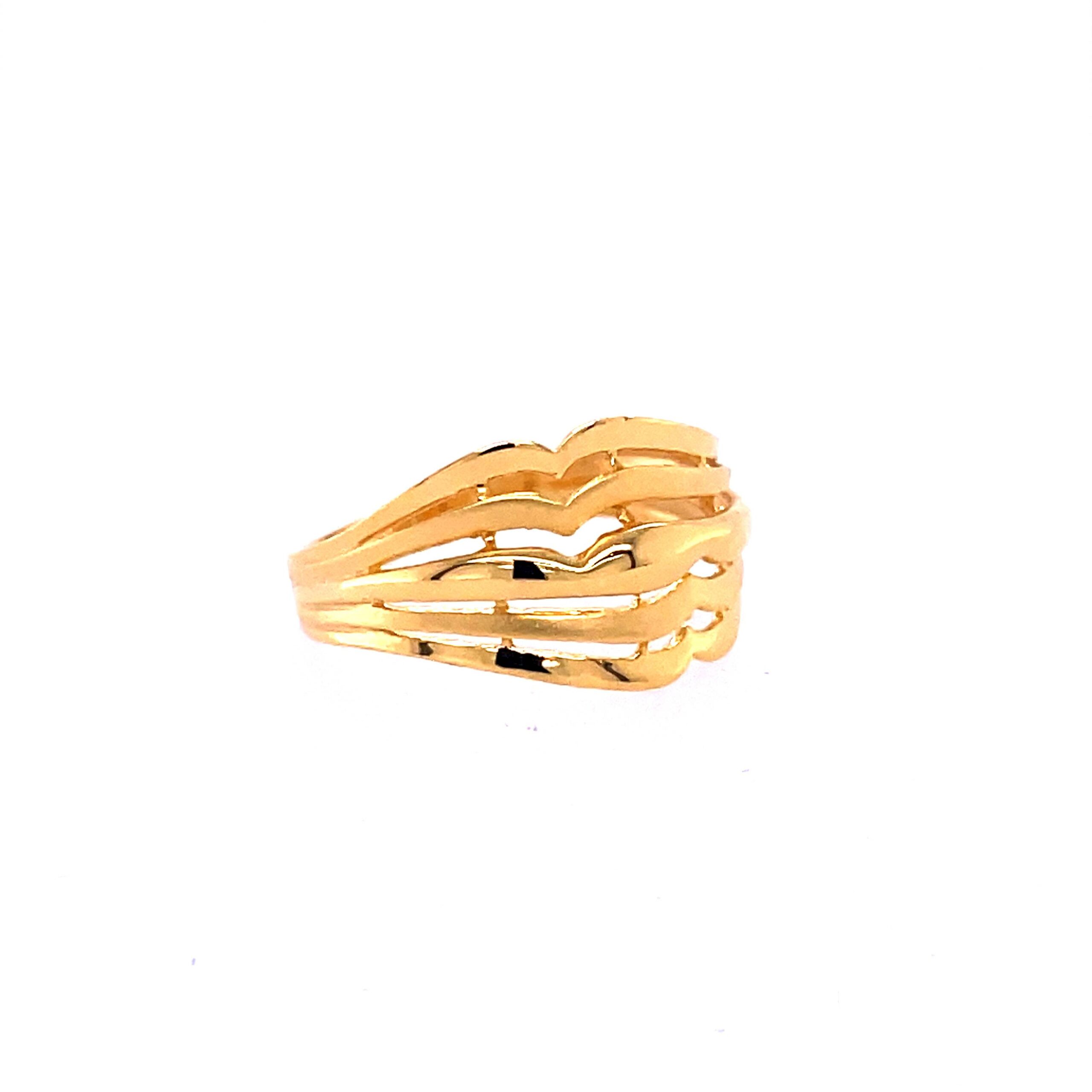 22k Gold Plain Ladder Ring