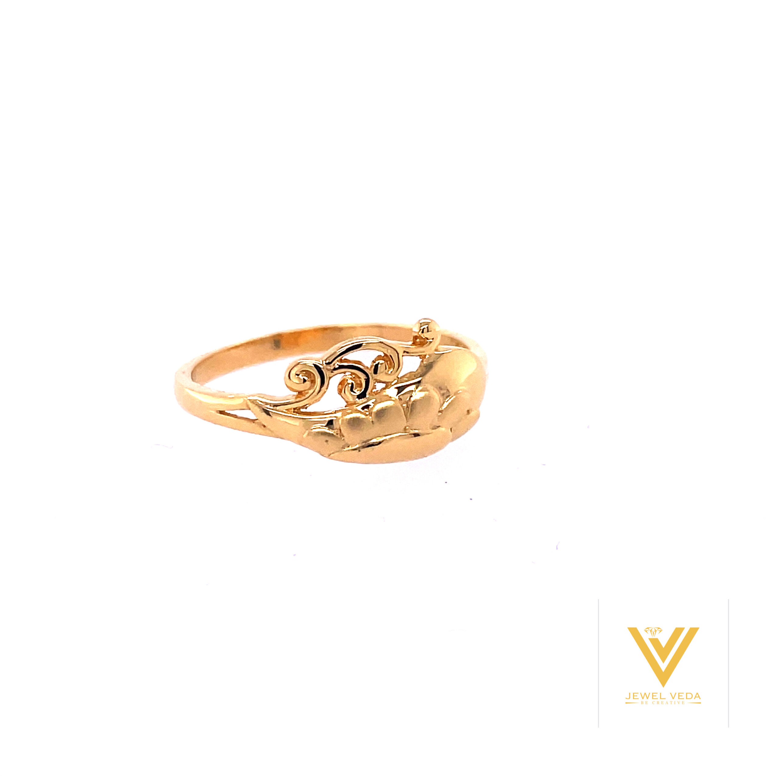 22k gold plain curvy ring