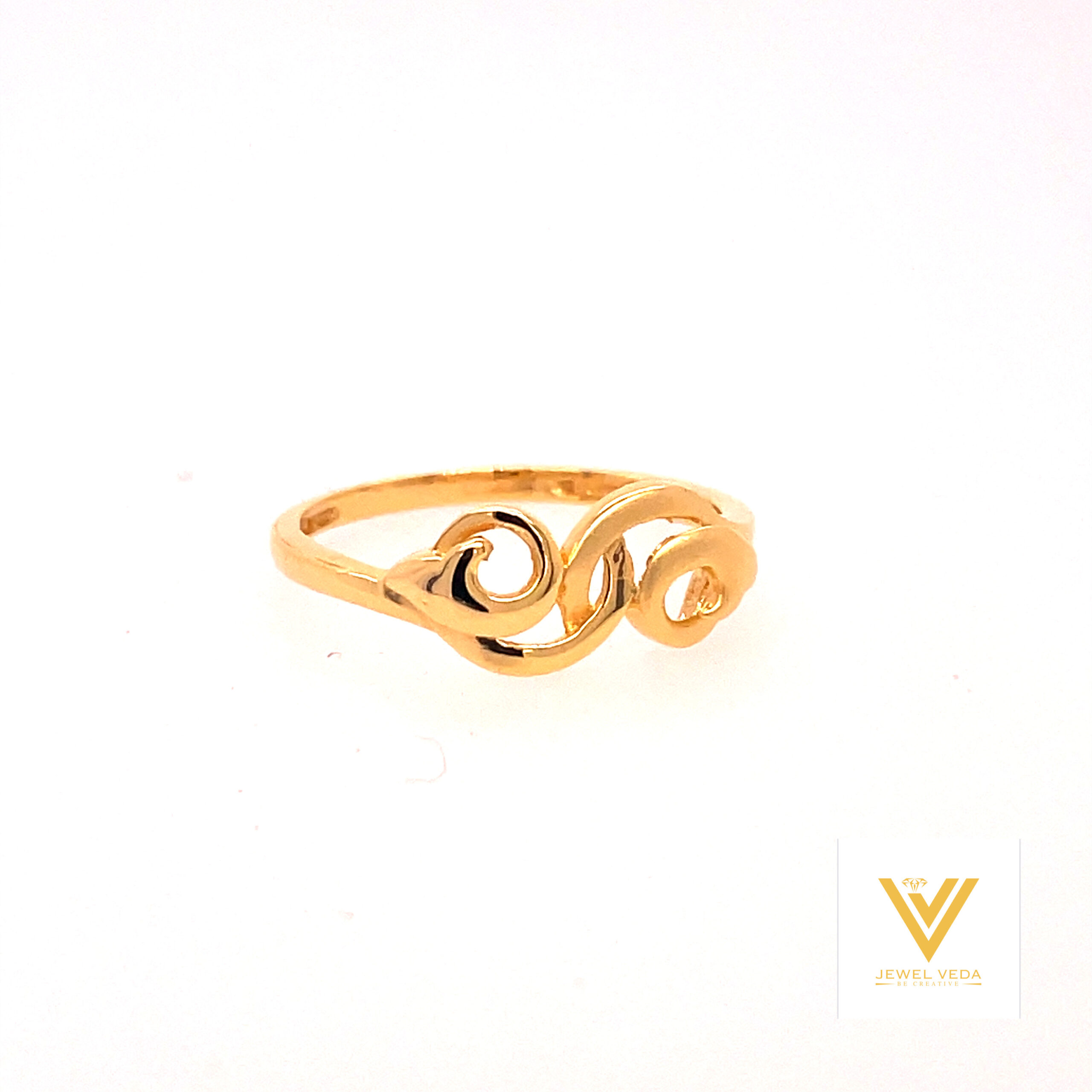 22k gold plain circle ring