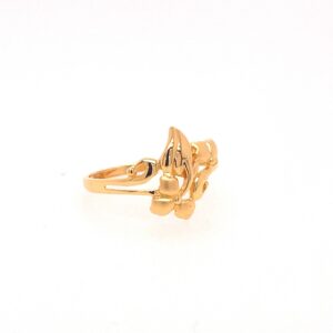 22k gold plain flower ring