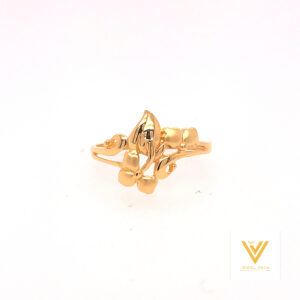 22k gold plain flower ring