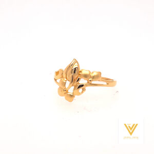 22k gold plain flower ring