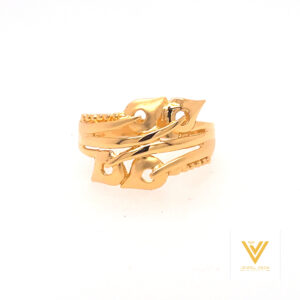 22k gold plain unique ring