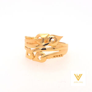 22k gold plain unique ring