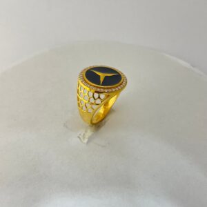 22K gold Big Mercedes Ring