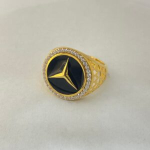 22K gold Big Mercedes Ring