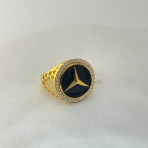 22K gold Big Mercedes Ring