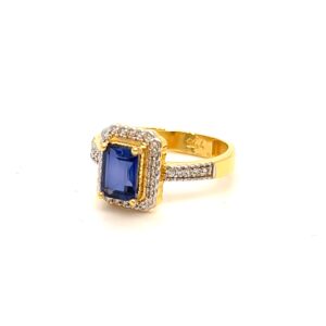 22k Gold Blue Stylish Stone Ring