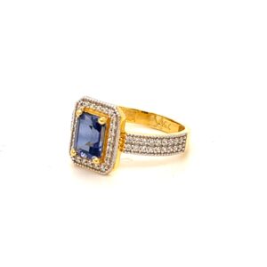 22k Gold With Blue Stone Exclusive Ring