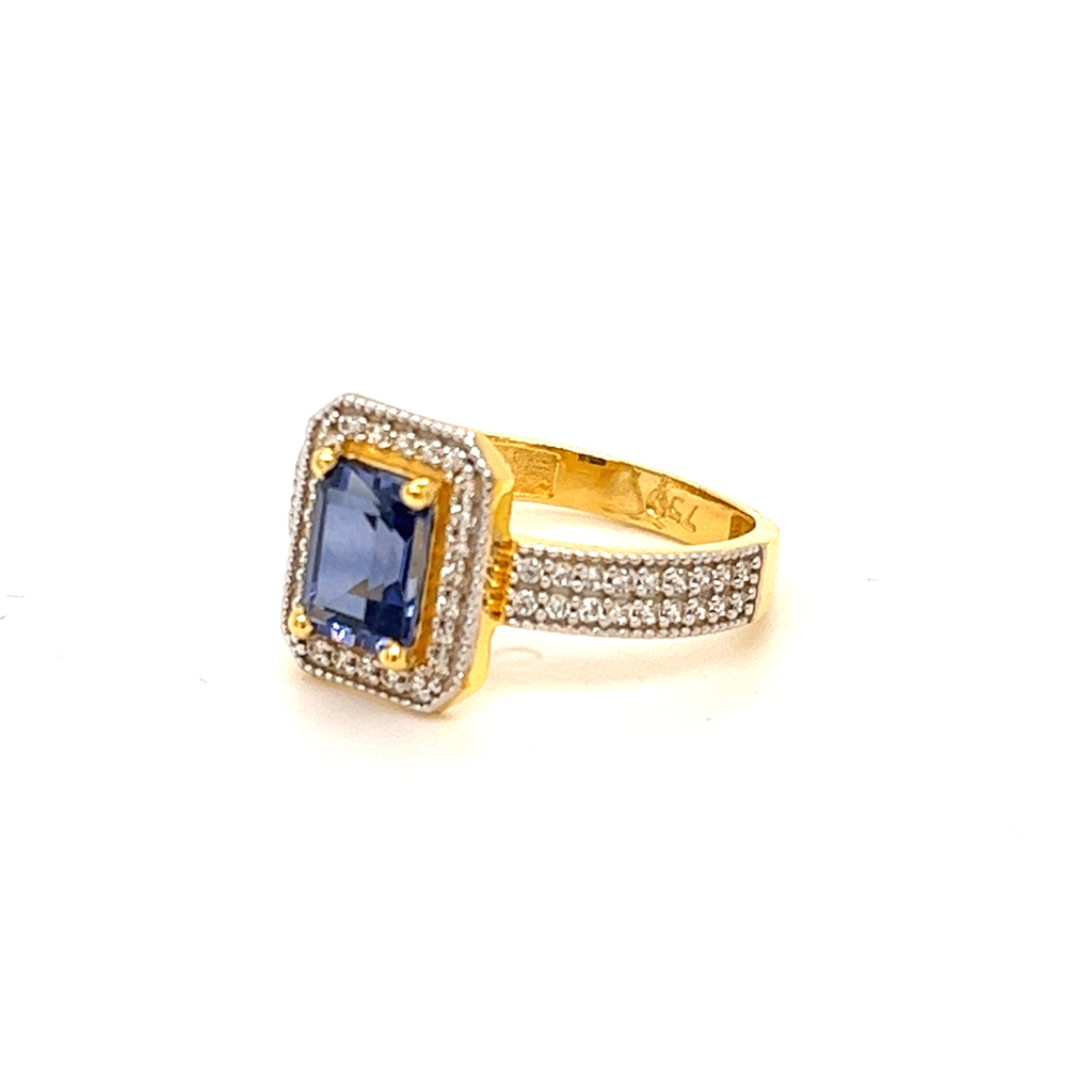 22k Gold With Blue Stone Exclusive Ring - Image 2