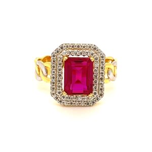 22k Gold CZ Diamond Stylish Ring